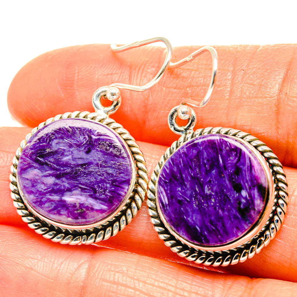 Charoite Earrings handcrafted by Ana Silver Co - EARR426204
