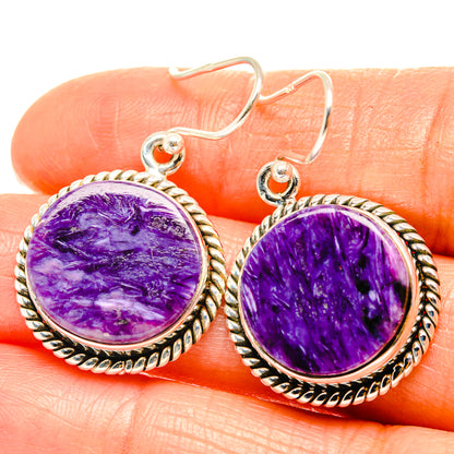 Charoite Earrings handcrafted by Ana Silver Co - EARR426204