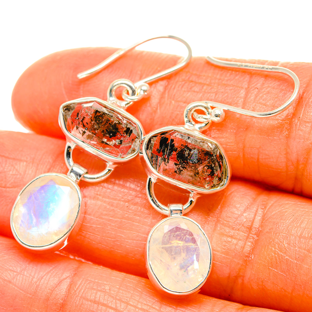 Rainbow Moonstone Earrings handcrafted by Ana Silver Co - EARR426205
