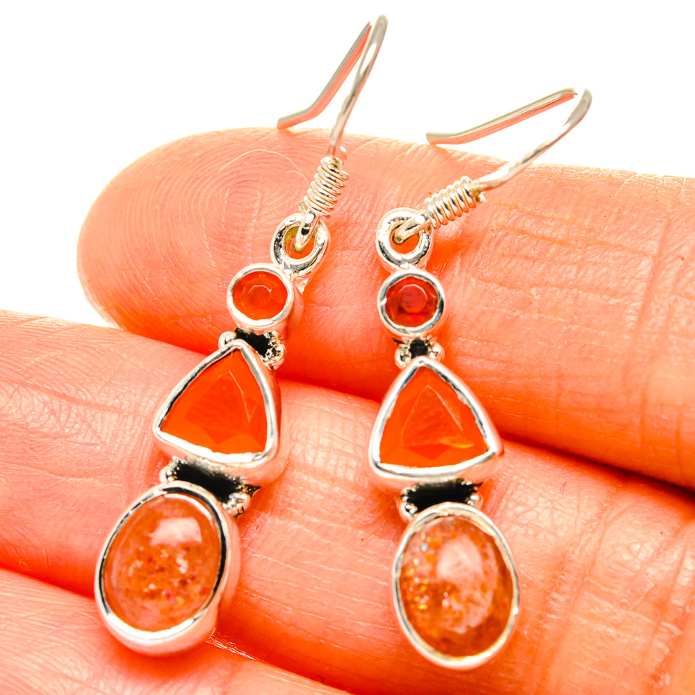 Sunstone Earrings handcrafted by Ana Silver Co - EARR426209
