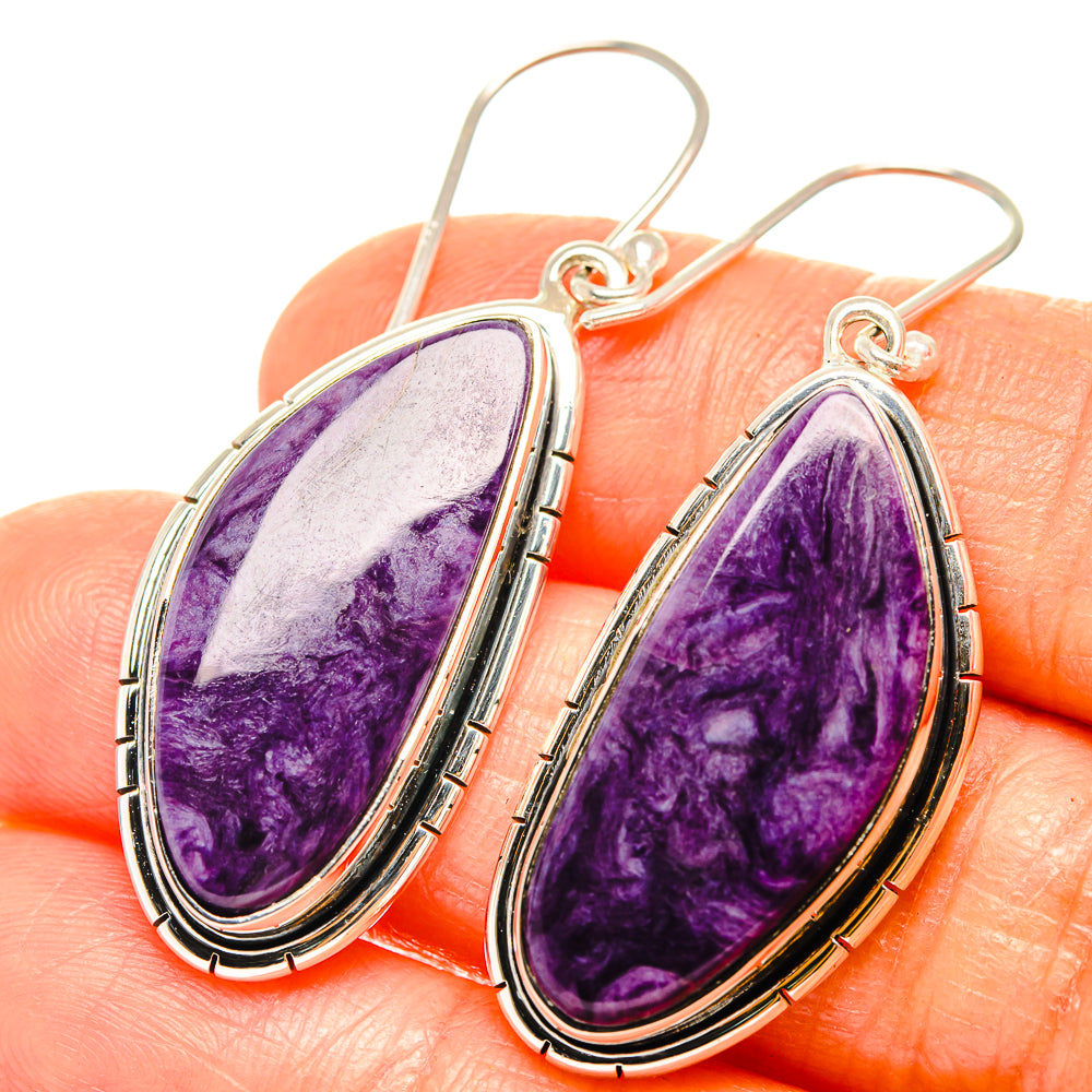 Charoite Earrings handcrafted by Ana Silver Co - EARR426210