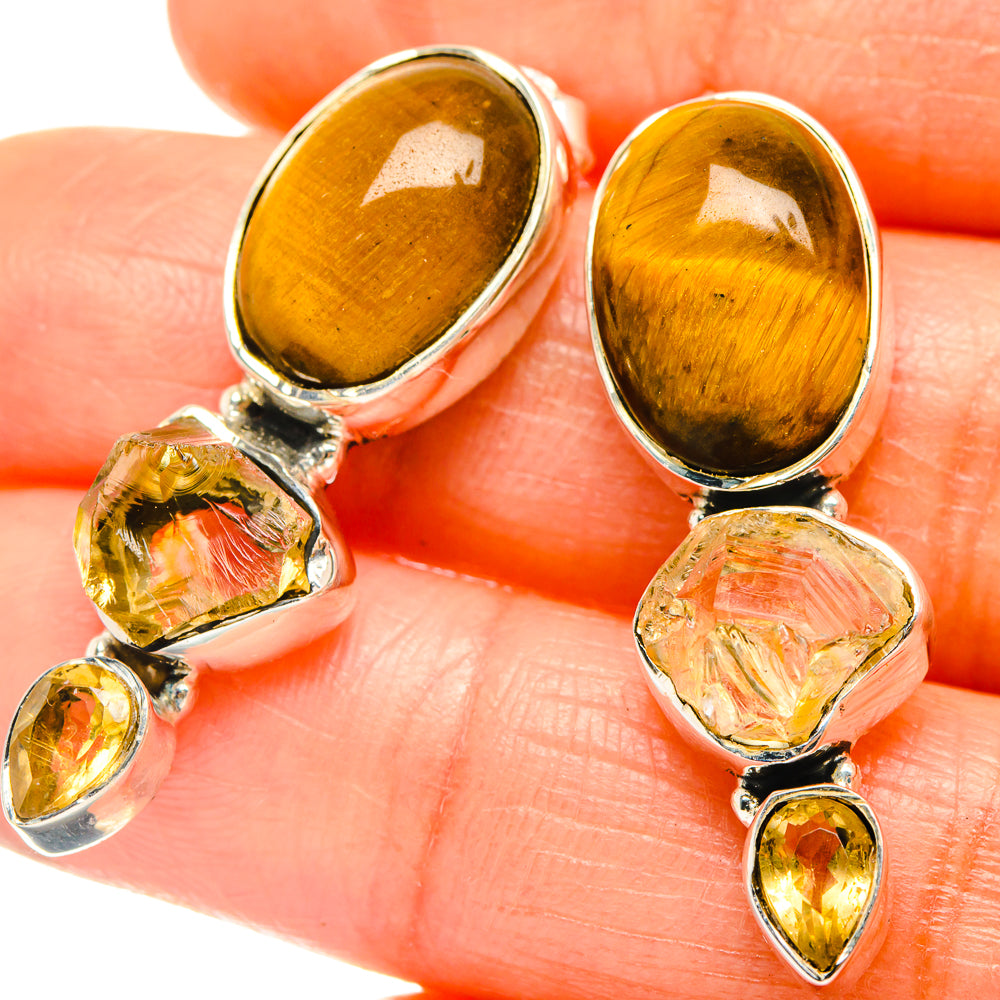 Tiger Eye Earrings handcrafted by Ana Silver Co - EARR426219