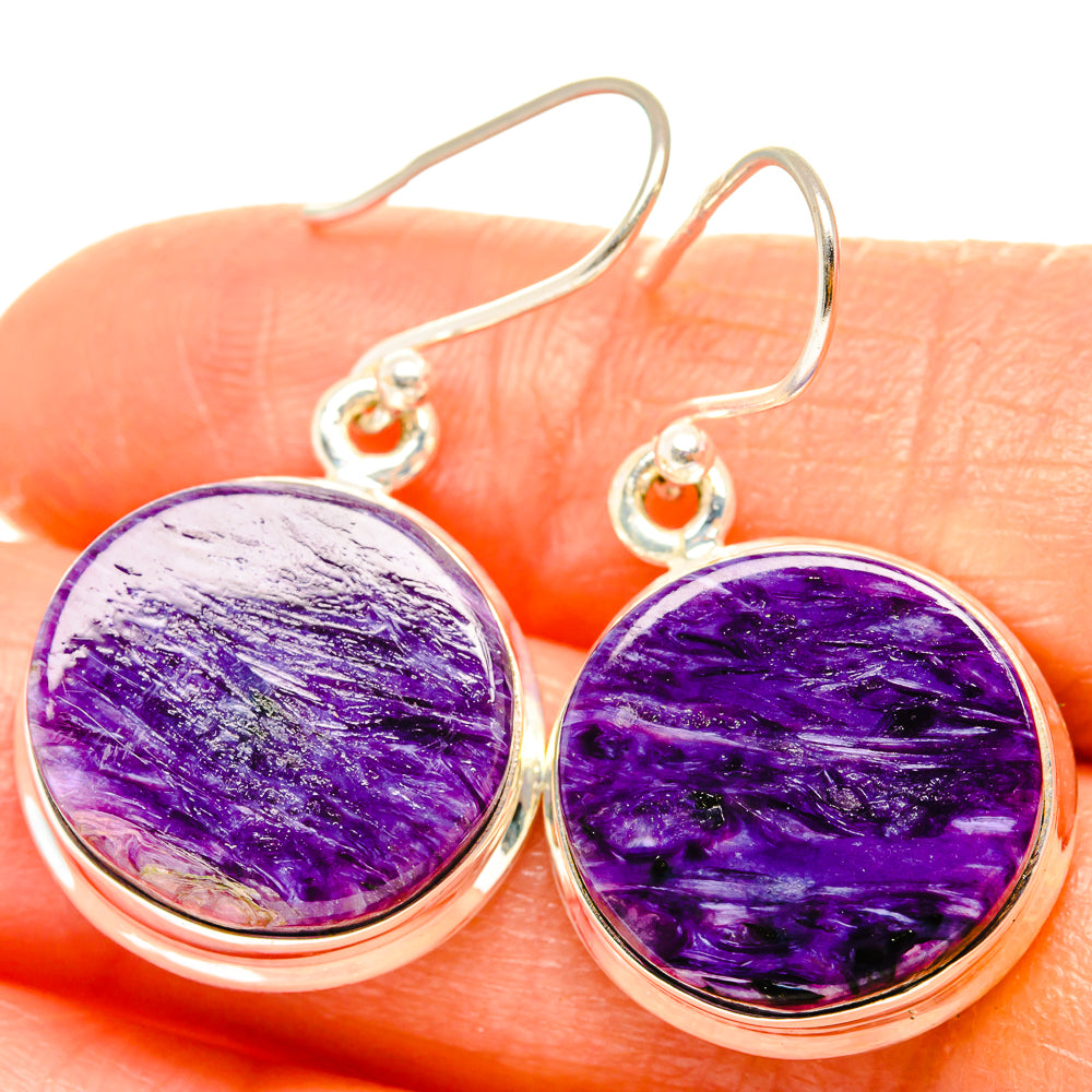 Charoite Earrings handcrafted by Ana Silver Co - EARR426220