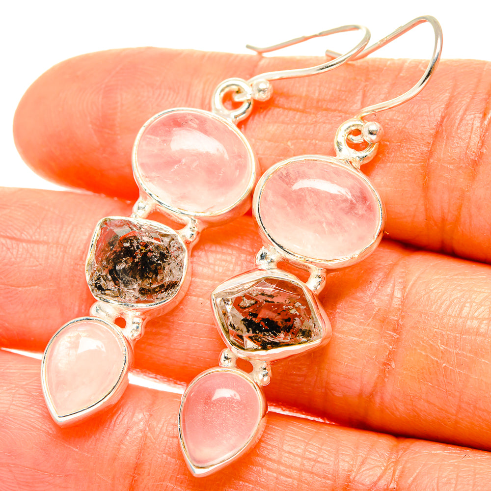 Rose Quartz Earrings handcrafted by Ana Silver Co - EARR426221
