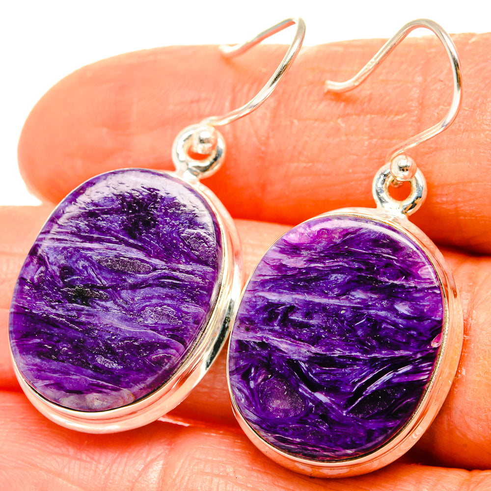 Charoite Earrings handcrafted by Ana Silver Co - EARR426226
