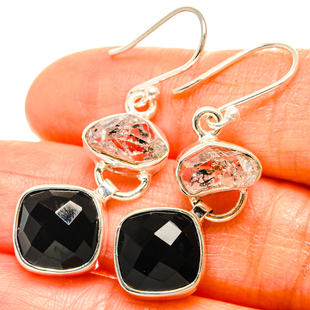 Black Onyx Earrings handcrafted by Ana Silver Co - EARR426227
