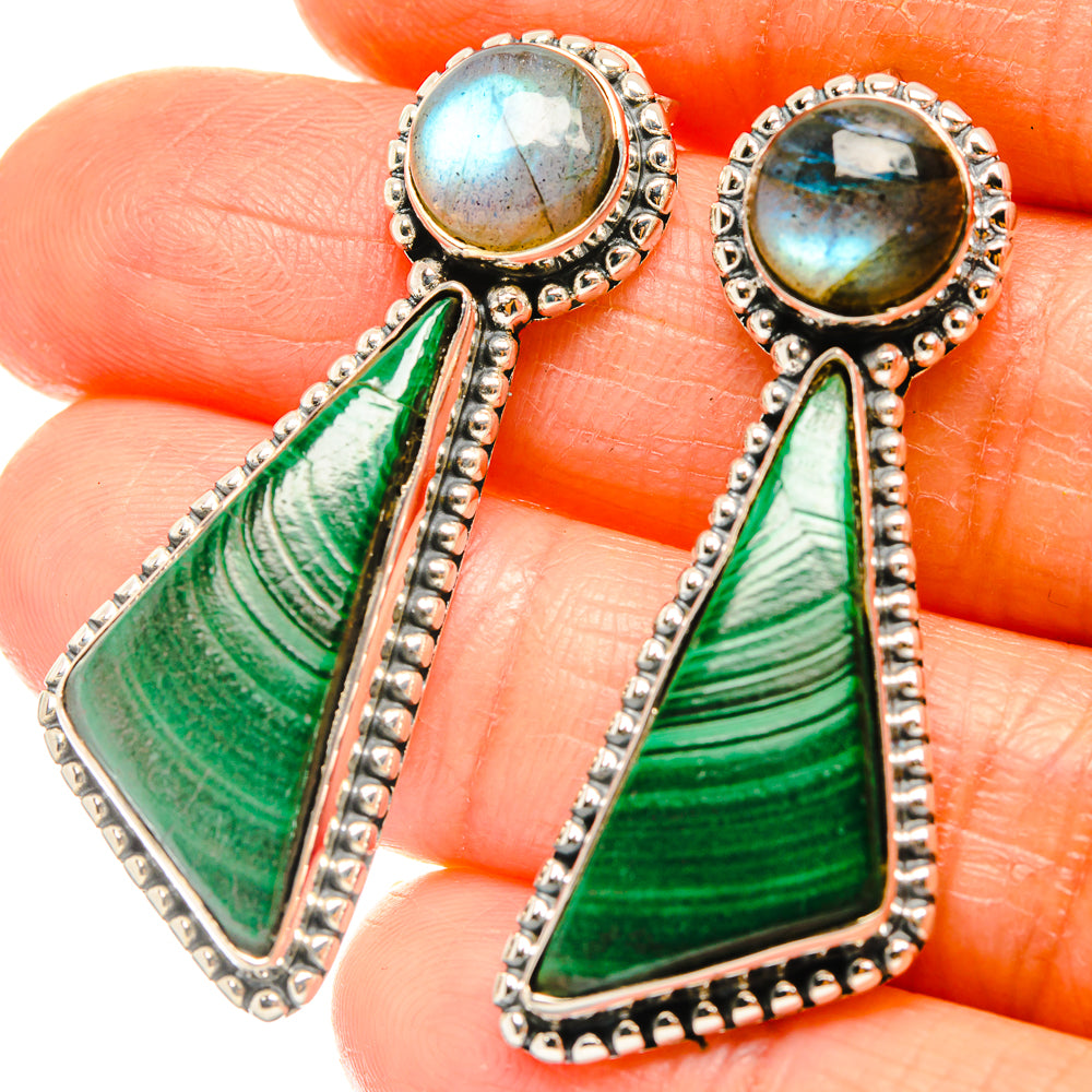 Malachite Earrings handcrafted by Ana Silver Co - EARR426229