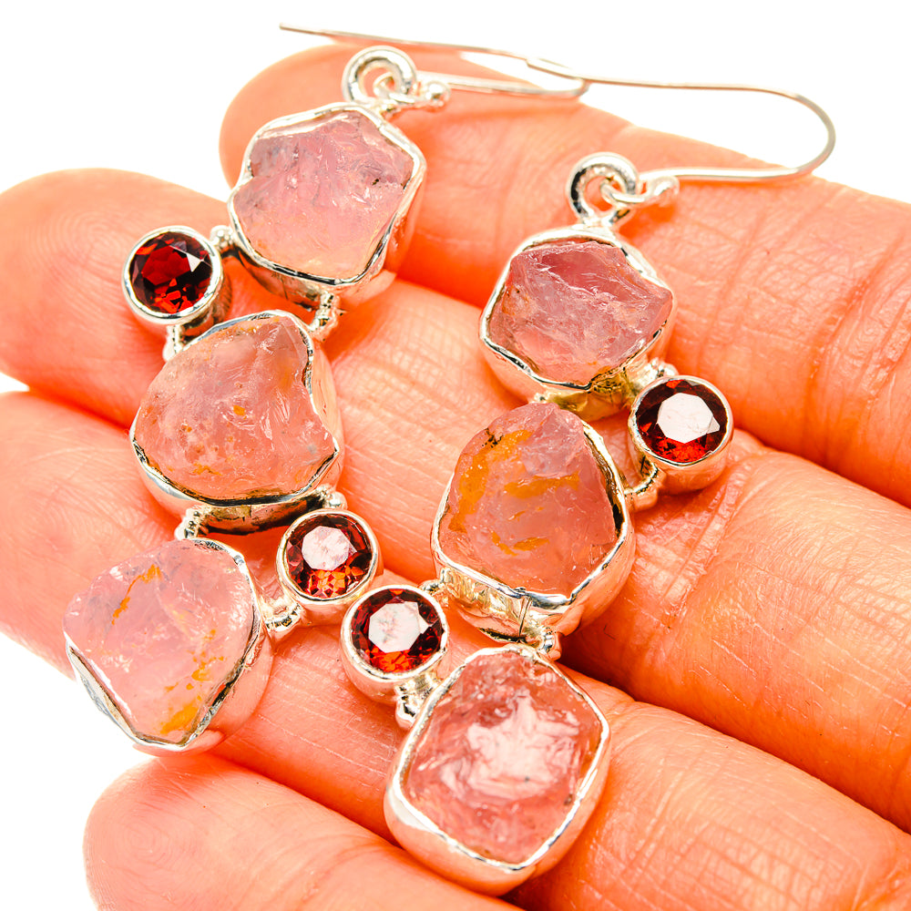 Rose Quartz Earrings handcrafted by Ana Silver Co - EARR426233