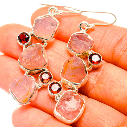Rose Quartz Earrings handcrafted by Ana Silver Co - EARR426233
