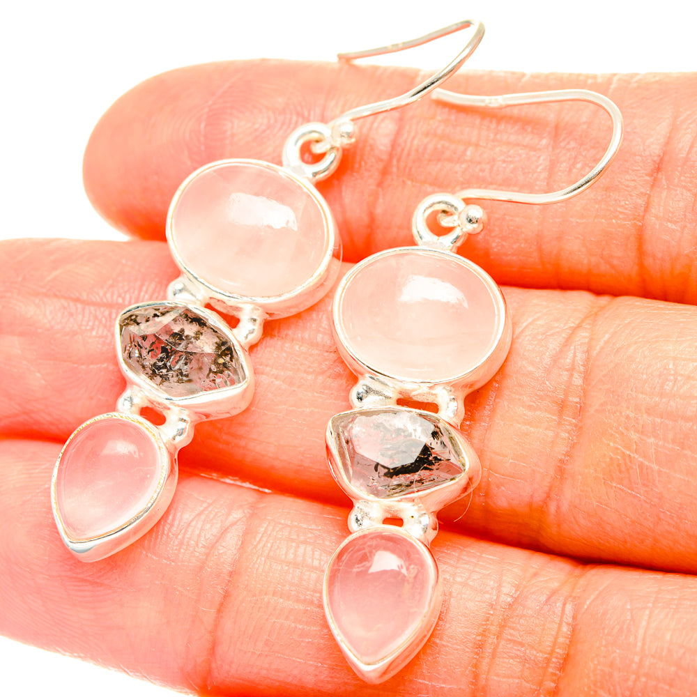 Rose Quartz Earrings handcrafted by Ana Silver Co - EARR426236