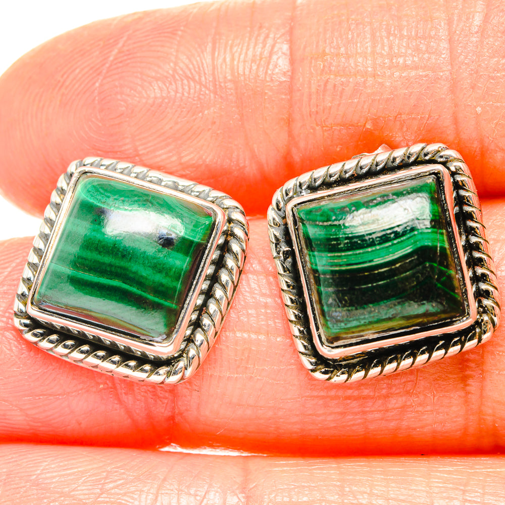 Malachite Earrings handcrafted by Ana Silver Co - EARR426239