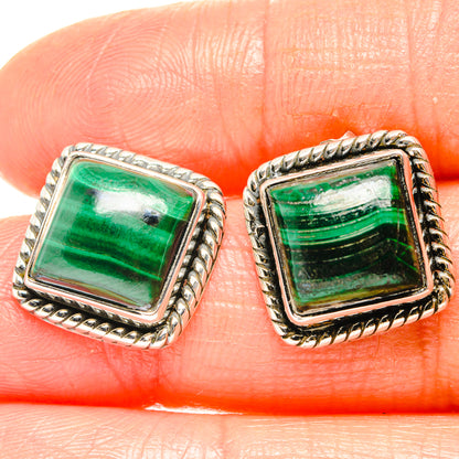 Malachite Earrings handcrafted by Ana Silver Co - EARR426239