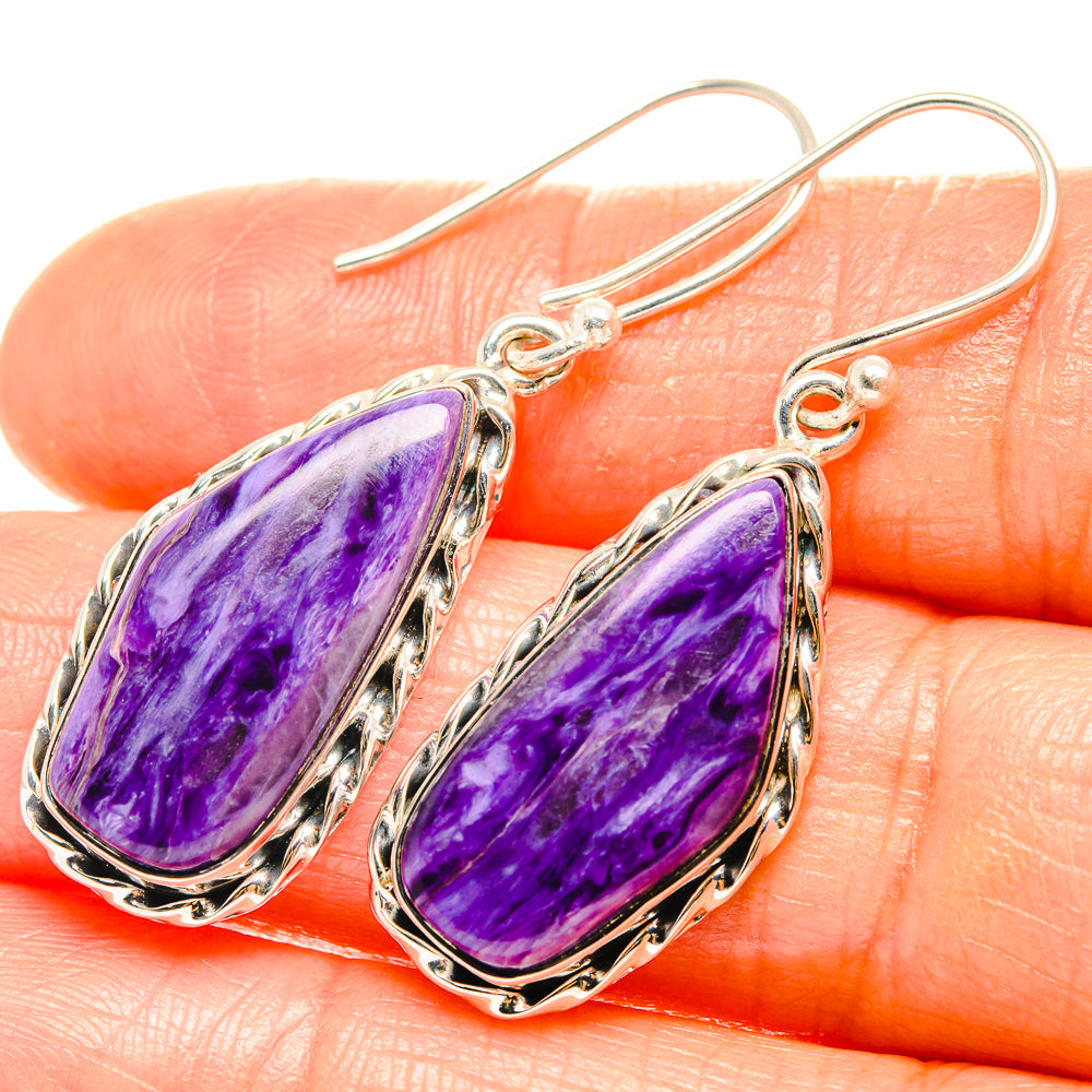 Charoite Earrings handcrafted by Ana Silver Co - EARR426240