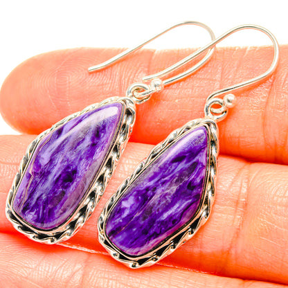 Charoite Earrings handcrafted by Ana Silver Co - EARR426240