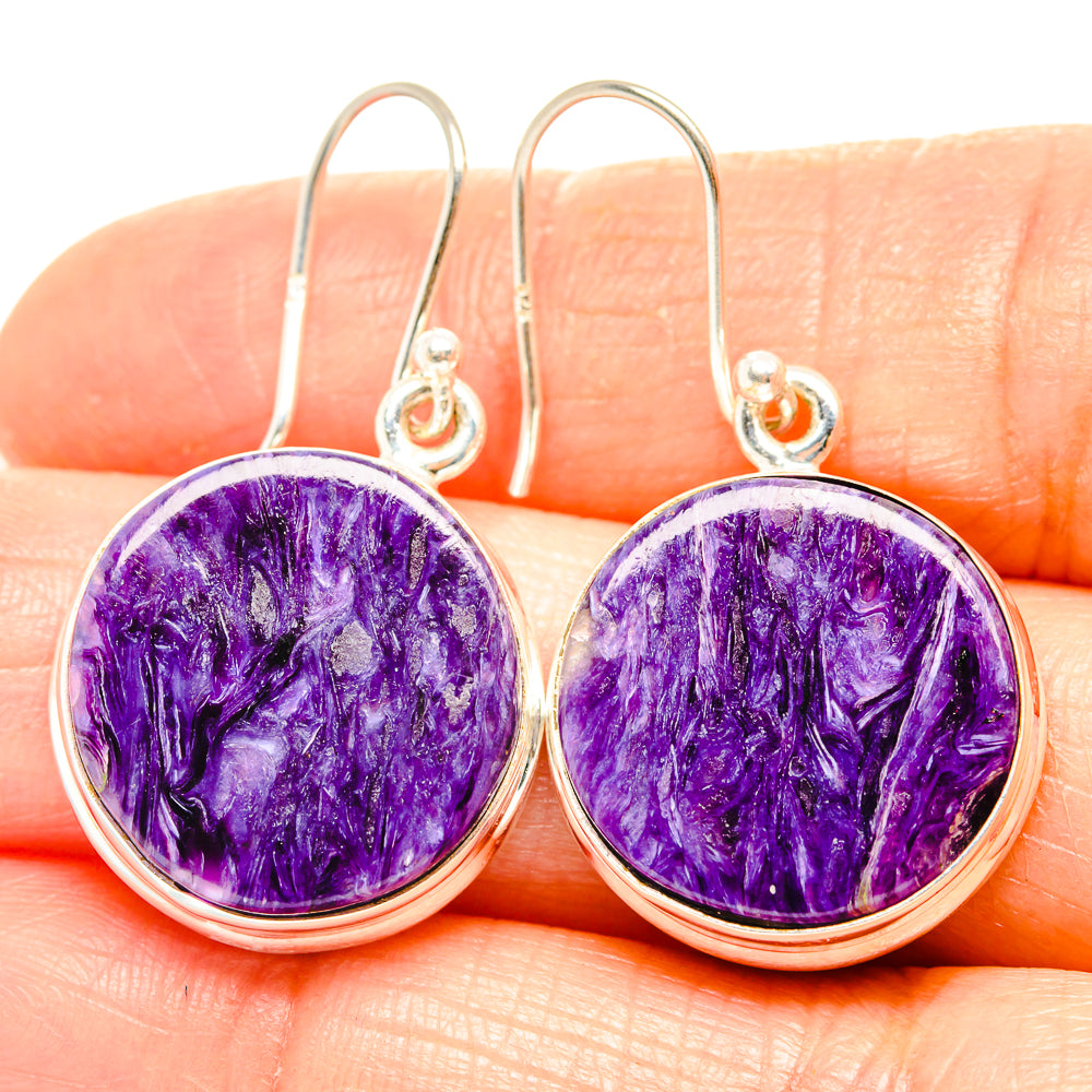 Charoite Earrings handcrafted by Ana Silver Co - EARR426247