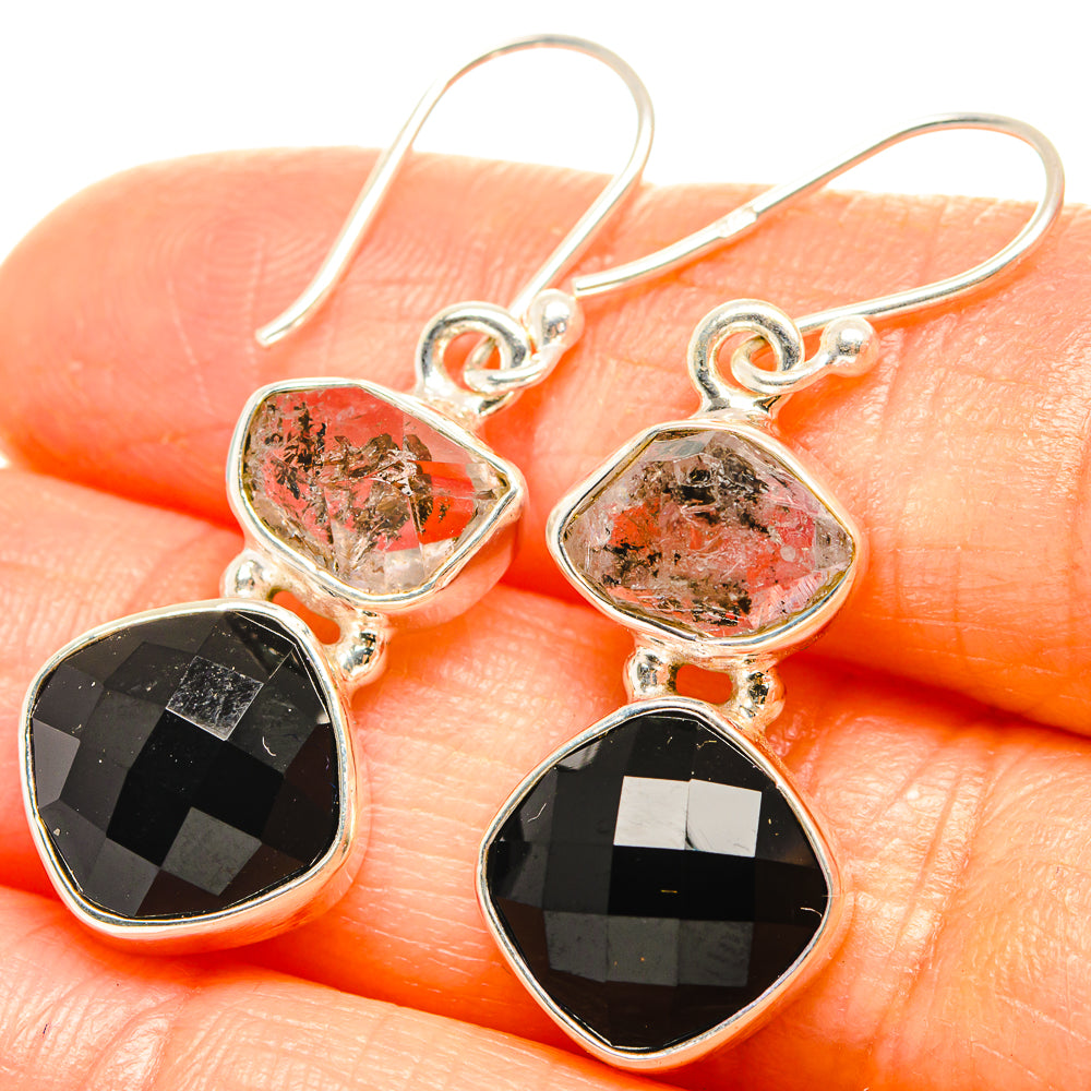Black Onyx Earrings handcrafted by Ana Silver Co - EARR426248