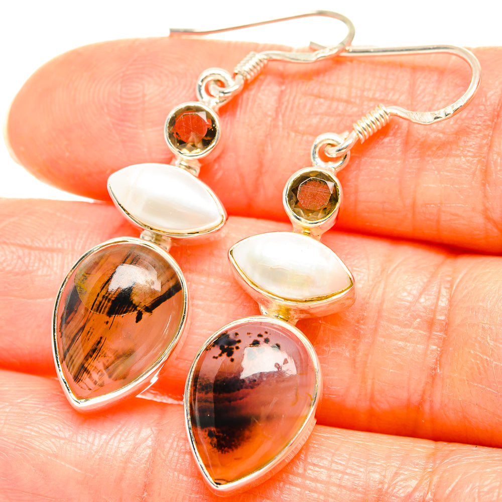 Montana Agate Earrings handcrafted by Ana Silver Co - EARR426251