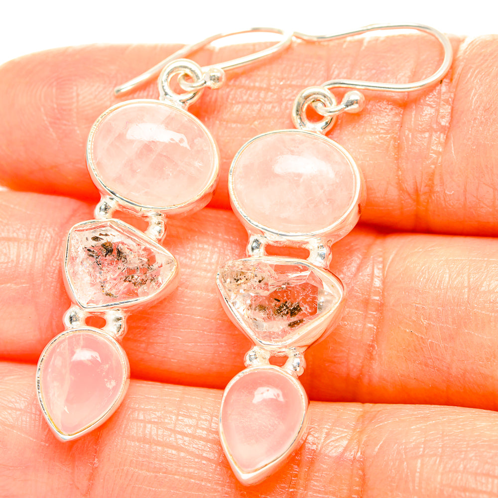 Rose Quartz Earrings handcrafted by Ana Silver Co - EARR426260