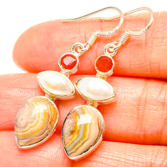 Laguna Lace Agate Earrings handcrafted by Ana Silver Co - EARR426265