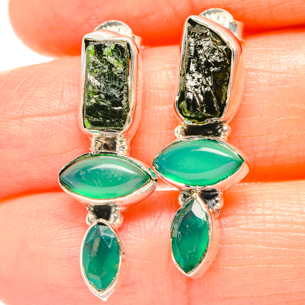 Chrome Diopside Earrings handcrafted by Ana Silver Co - EARR426266