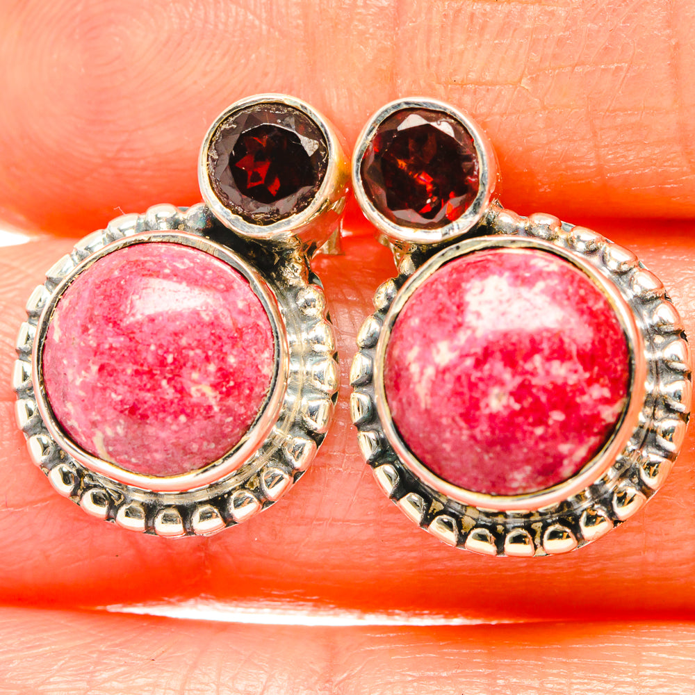 Thulite Earrings handcrafted by Ana Silver Co - EARR426267