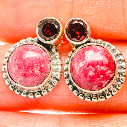 Thulite Earrings handcrafted by Ana Silver Co - EARR426267