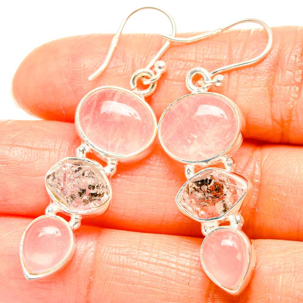 Rose Quartz Earrings handcrafted by Ana Silver Co - EARR426268