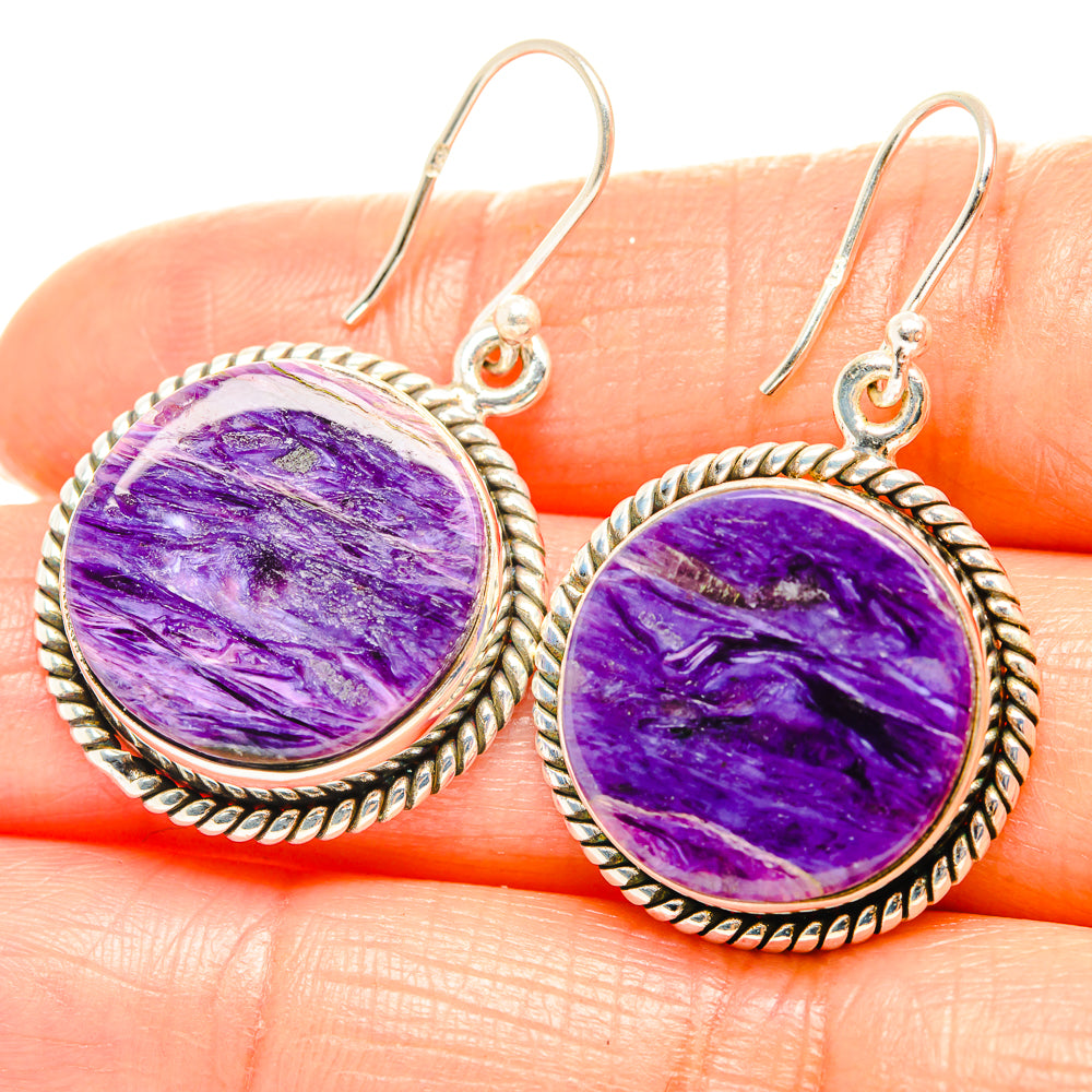 Charoite Earrings handcrafted by Ana Silver Co - EARR426269