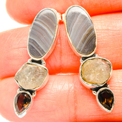 Botswana Agate Earrings handcrafted by Ana Silver Co - EARR426272