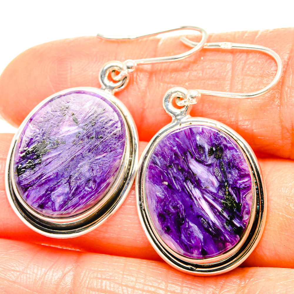Charoite Earrings handcrafted by Ana Silver Co - EARR426278