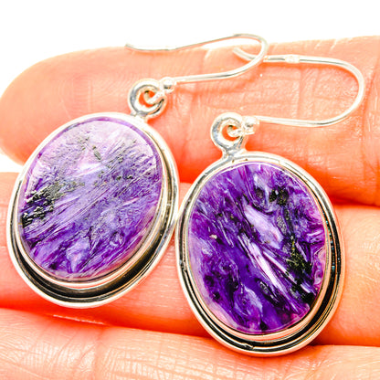 Charoite Earrings handcrafted by Ana Silver Co - EARR426278