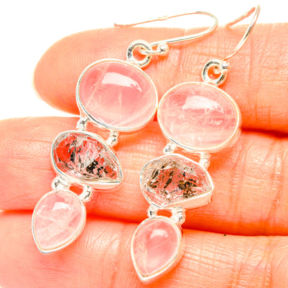 Rose Quartz Earrings handcrafted by Ana Silver Co - EARR426283