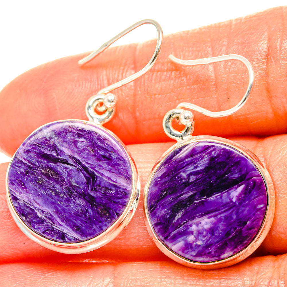 Charoite Earrings handcrafted by Ana Silver Co - EARR426286
