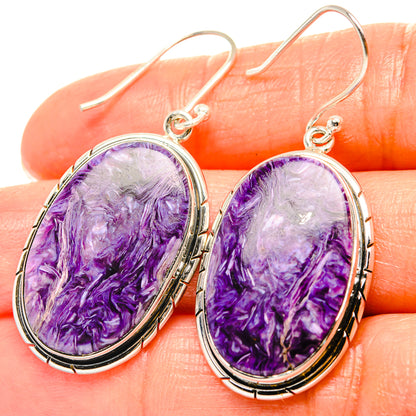 Charoite Earrings handcrafted by Ana Silver Co - EARR426289