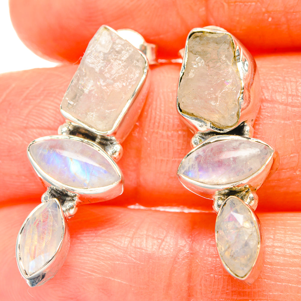 Rainbow Moonstone Earrings handcrafted by Ana Silver Co - EARR426290