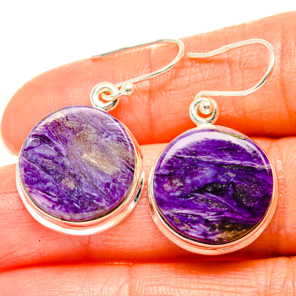 Charoite Earrings handcrafted by Ana Silver Co - EARR426295