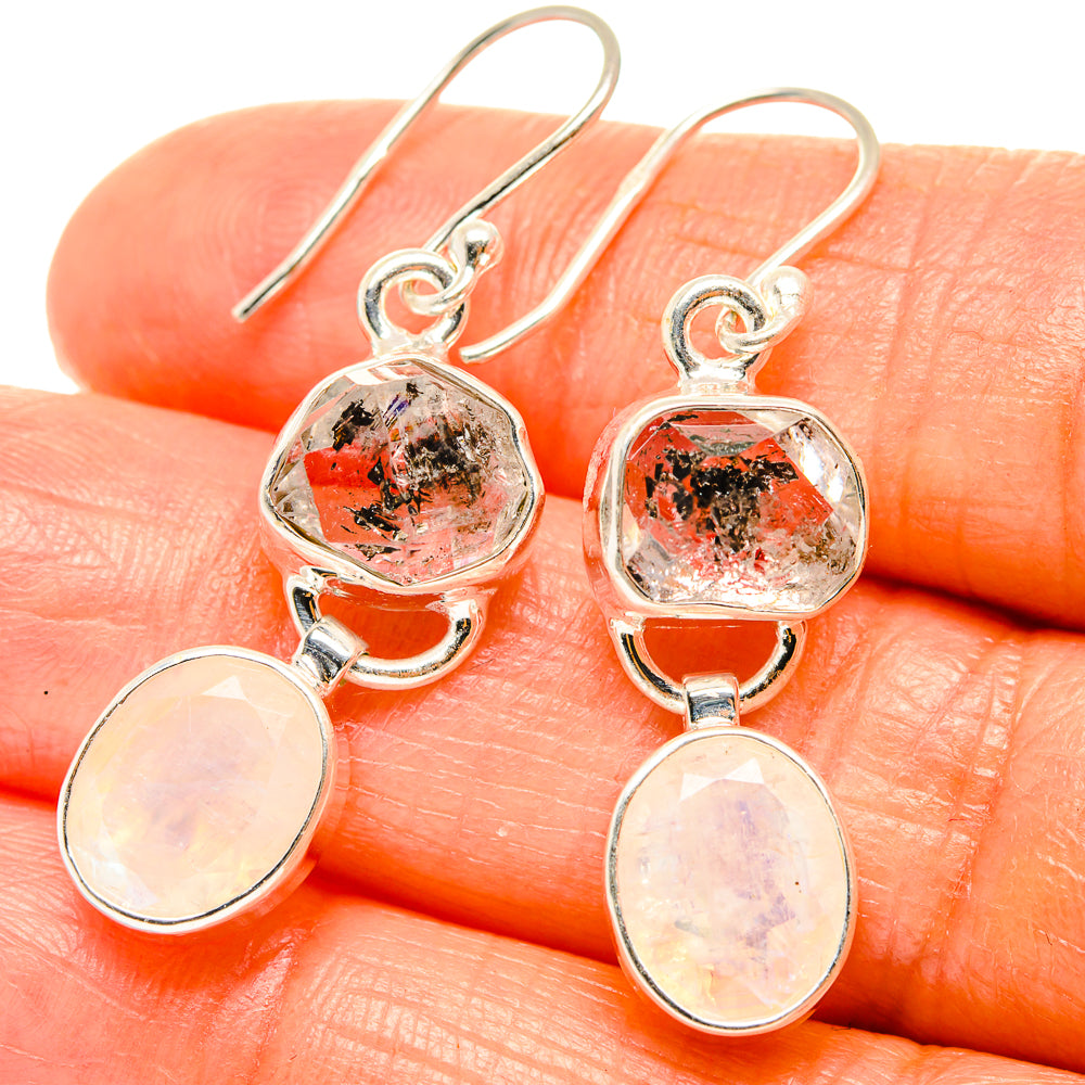 Rainbow Moonstone Earrings handcrafted by Ana Silver Co - EARR426297