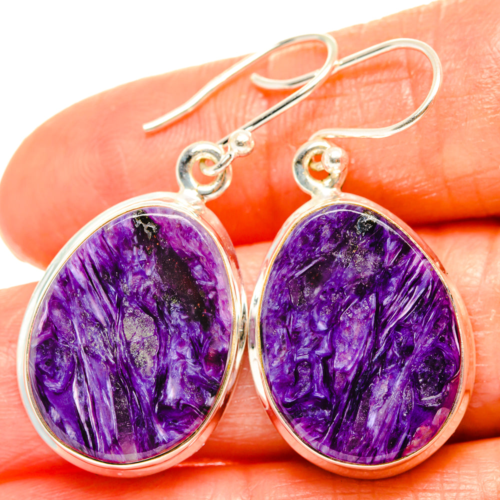 Charoite Earrings handcrafted by Ana Silver Co - EARR426303