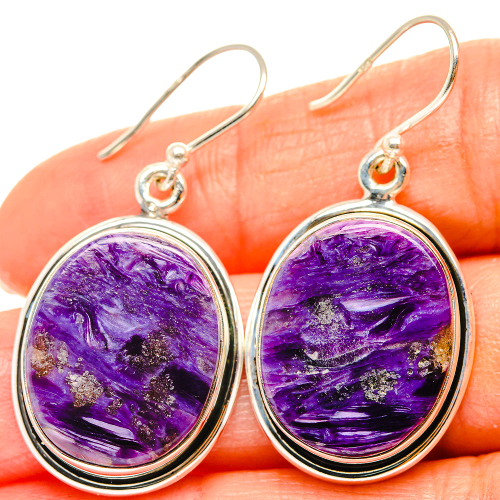 Charoite Earrings handcrafted by Ana Silver Co - EARR426307
