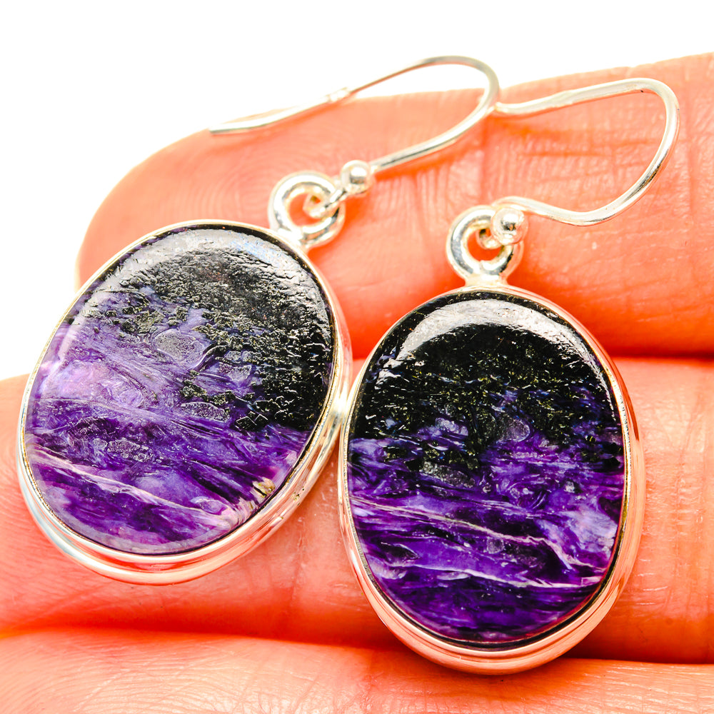 Charoite Earrings handcrafted by Ana Silver Co - EARR426314