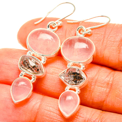 Rose Quartz Earrings handcrafted by Ana Silver Co - EARR426315