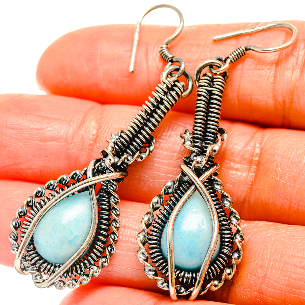 Larimar Earrings handcrafted by Ana Silver Co - EARR426326