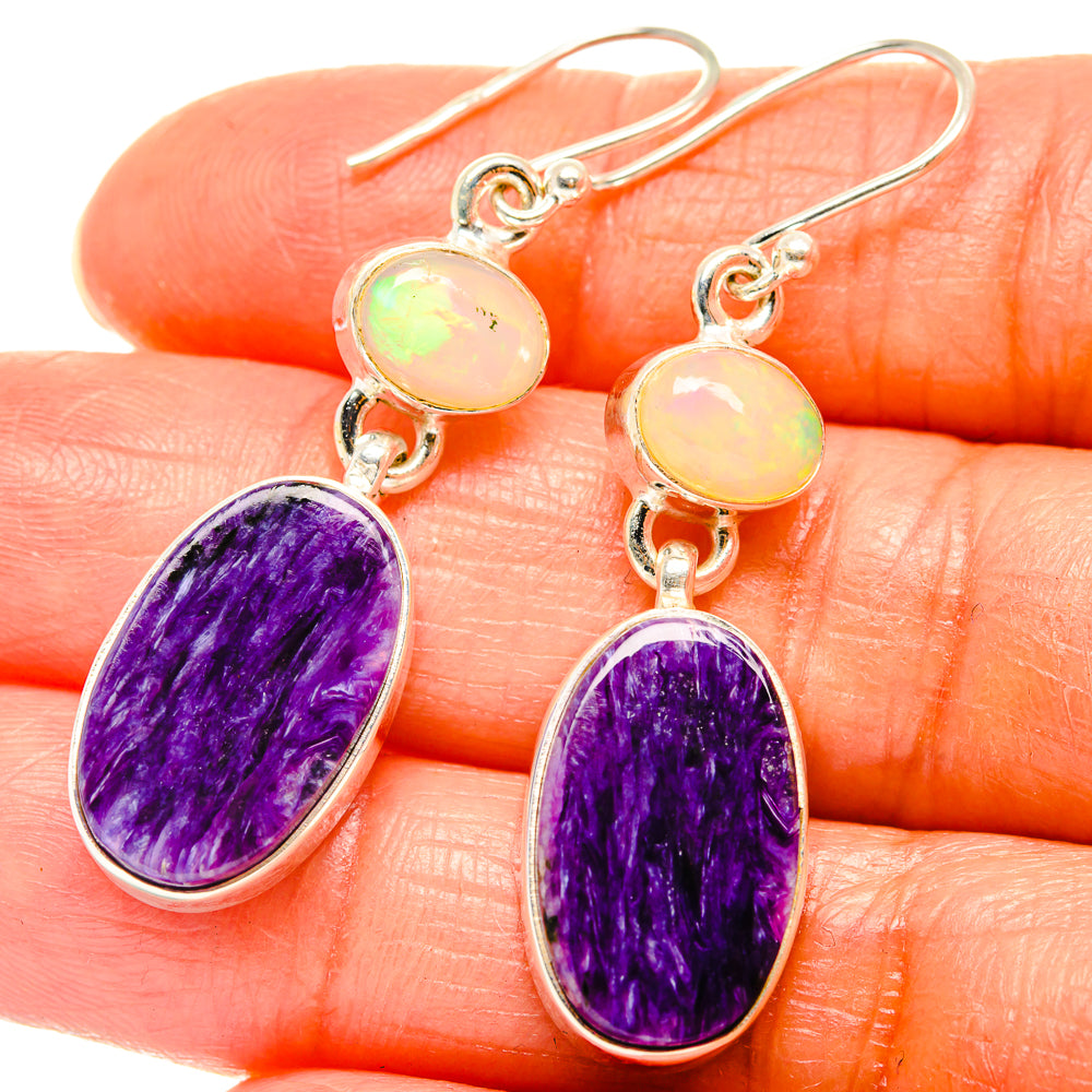 Charoite Earrings handcrafted by Ana Silver Co - EARR426331