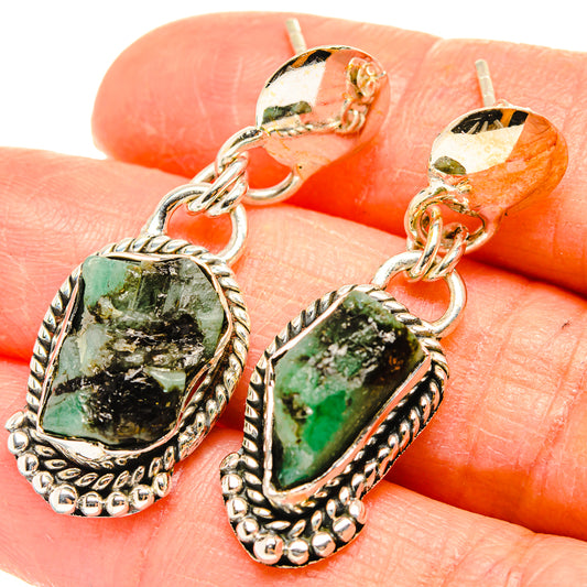 Emerald Earrings handcrafted by Ana Silver Co - EARR426337