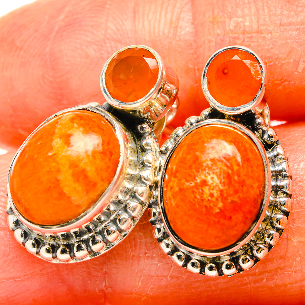 Sponge Coral Earrings handcrafted by Ana Silver Co - EARR426338