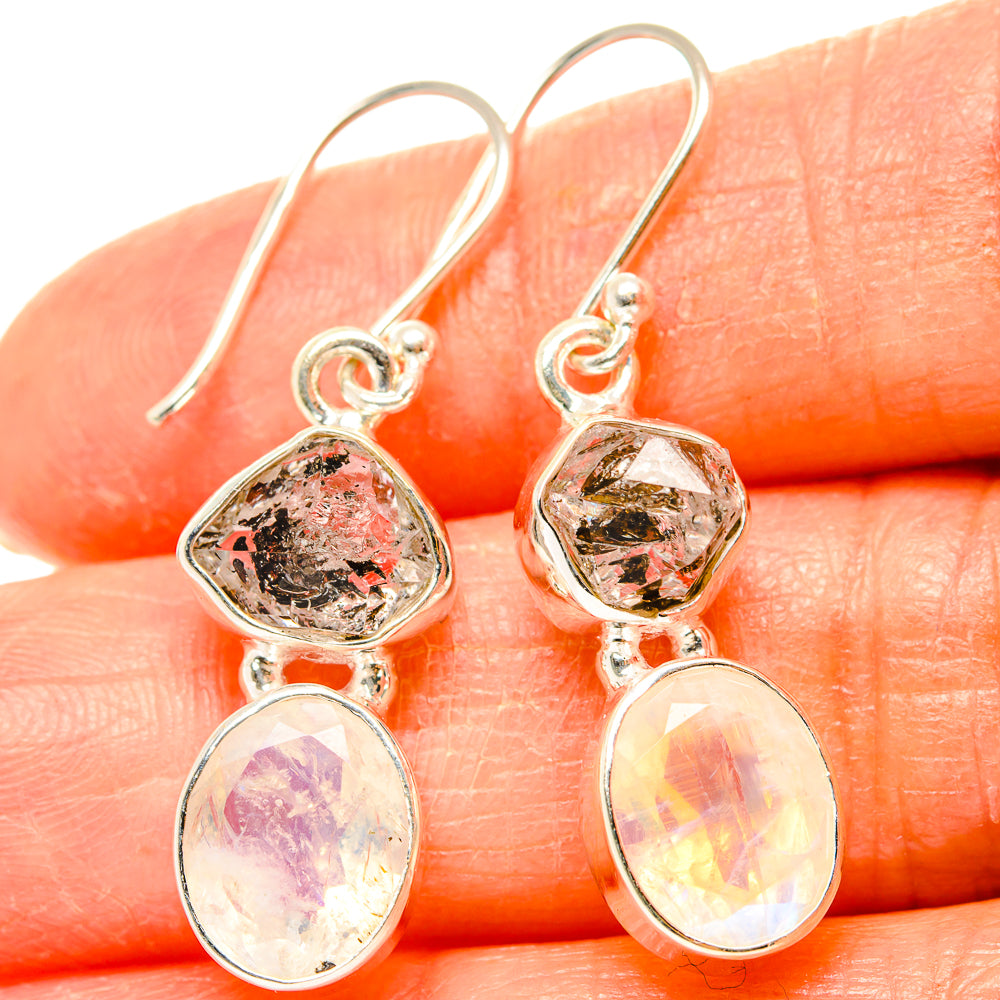 Rainbow Moonstone Earrings handcrafted by Ana Silver Co - EARR426339