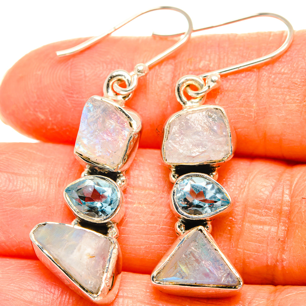 Rainbow Moonstone Earrings handcrafted by Ana Silver Co - EARR426340