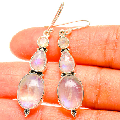 Rainbow Moonstone Earrings handcrafted by Ana Silver Co - EARR426345