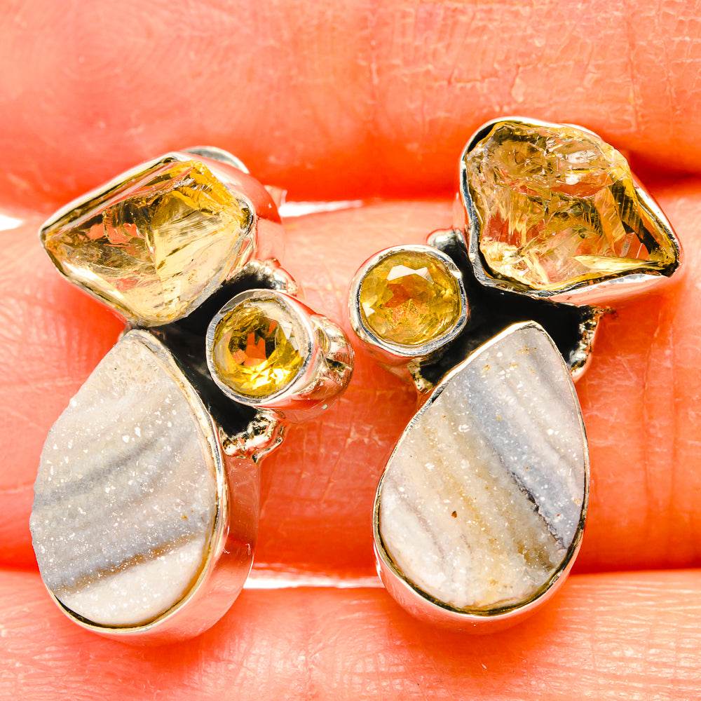 Desert Druzy Earrings handcrafted by Ana Silver Co - EARR426346