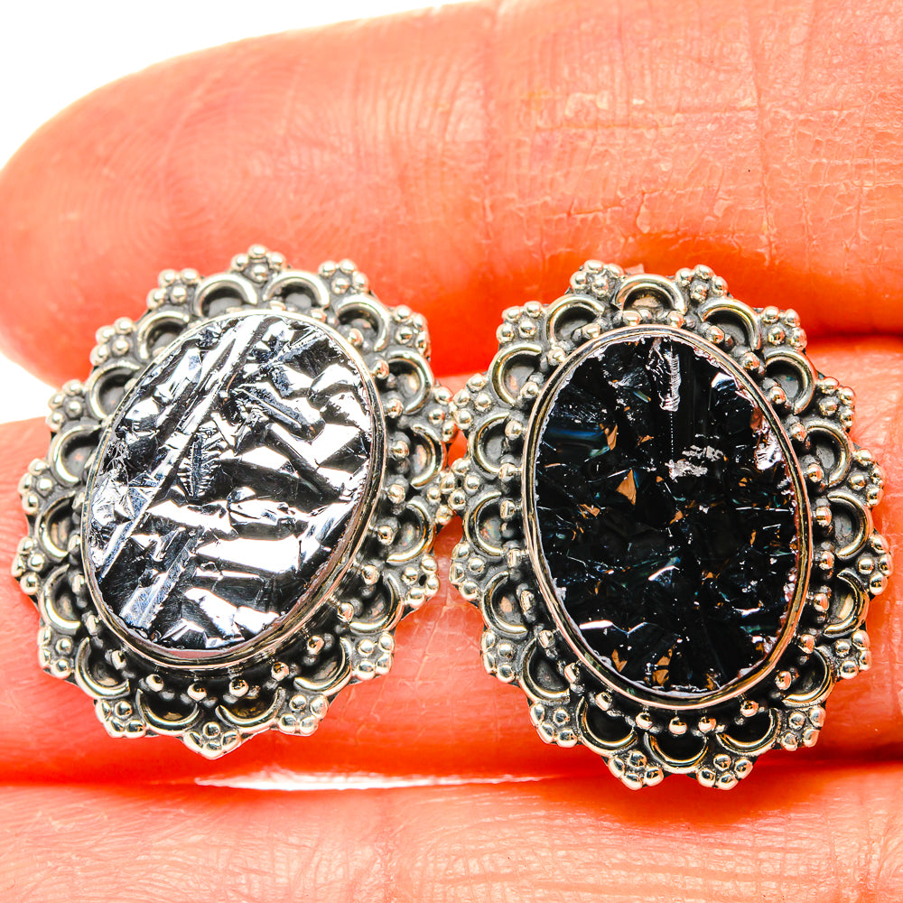 Shungite Earrings handcrafted by Ana Silver Co - EARR426348